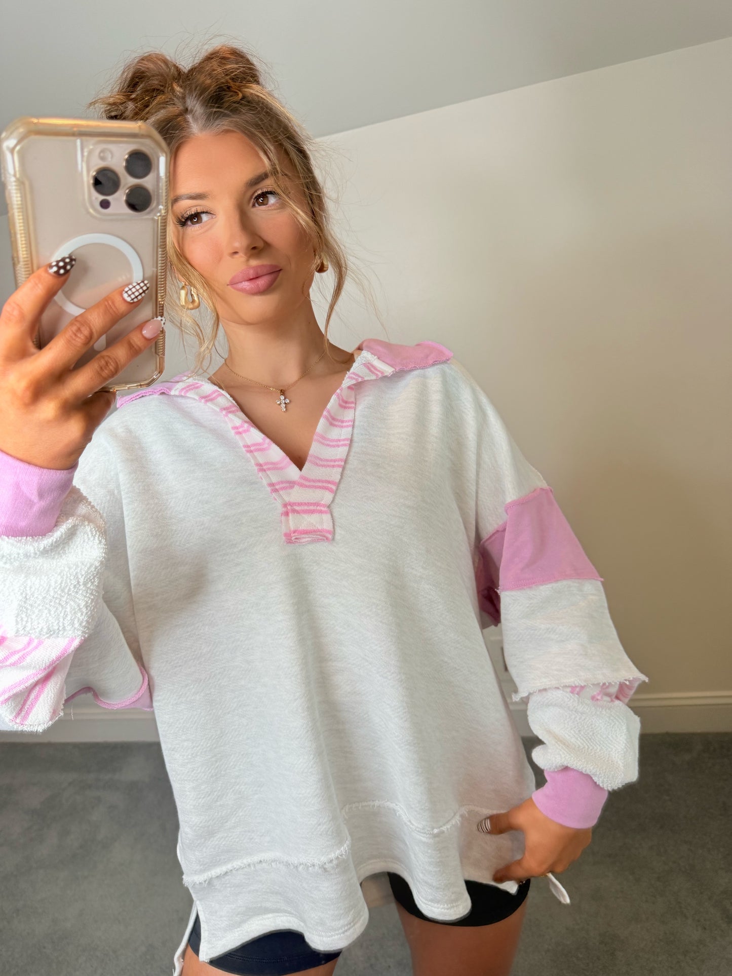 Boyfriend Top In Pink