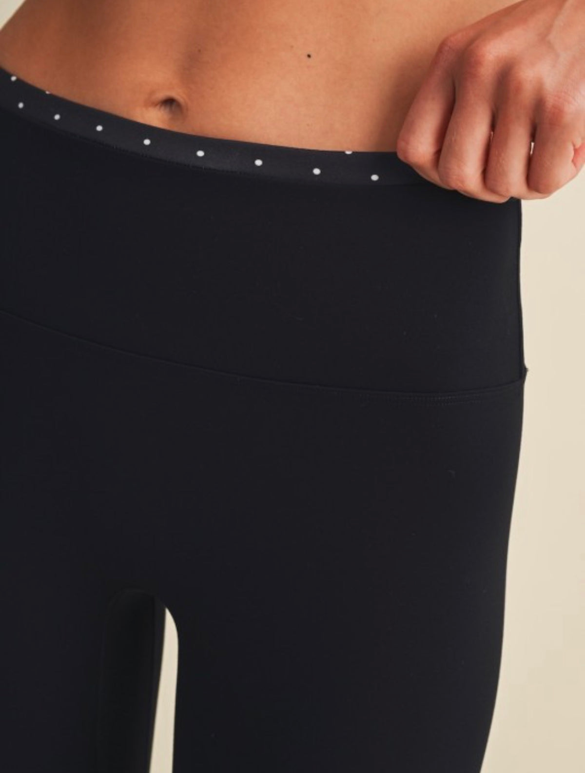 Black Polka Dot Contrast Leggings