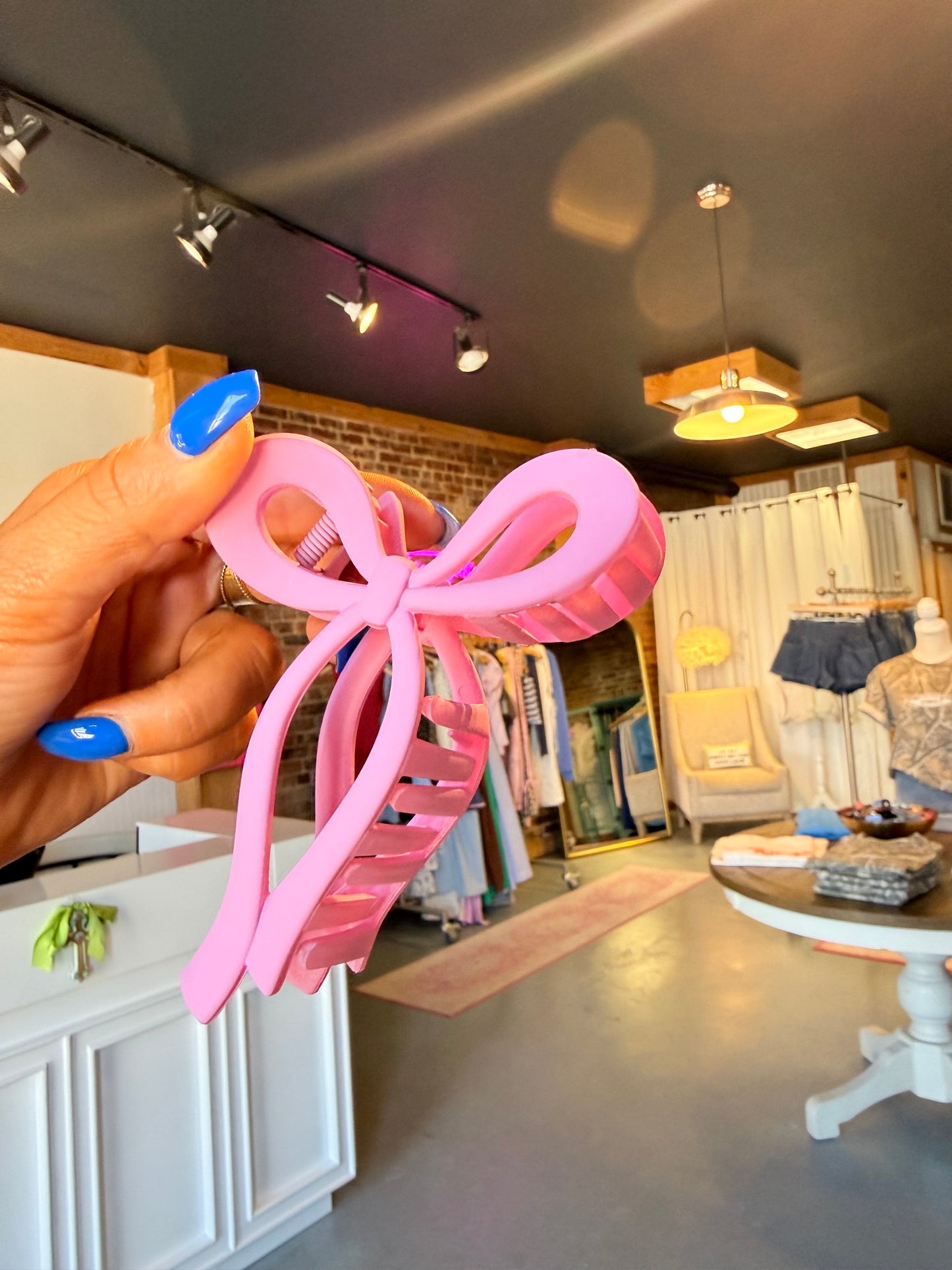 Pink Bow Clawclip