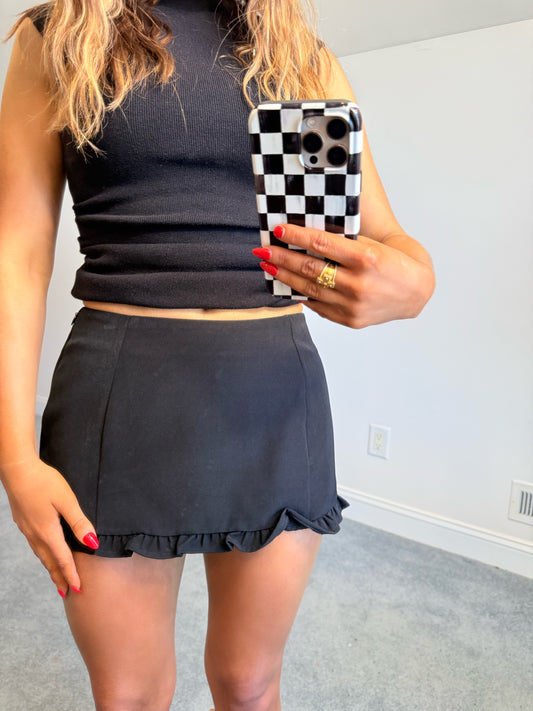 Black Ruffled Skort
