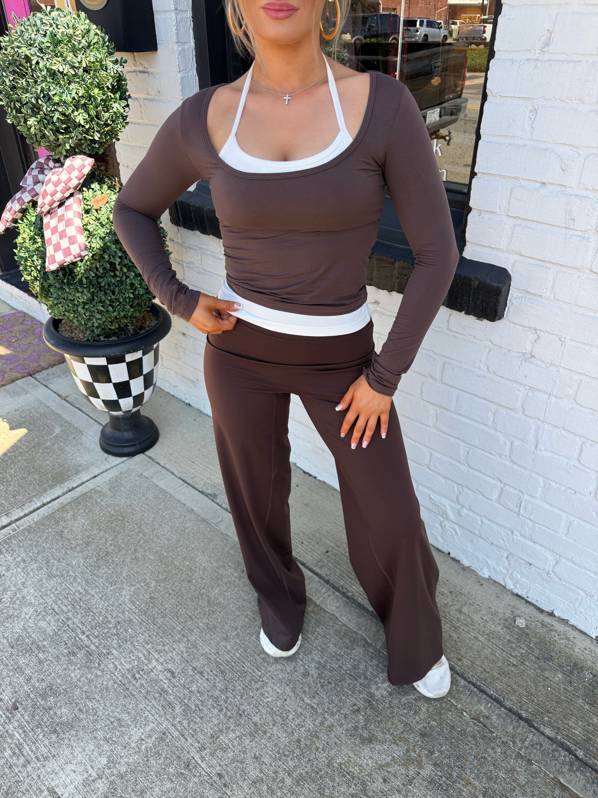 Chocolate Layered Long-Sleeve