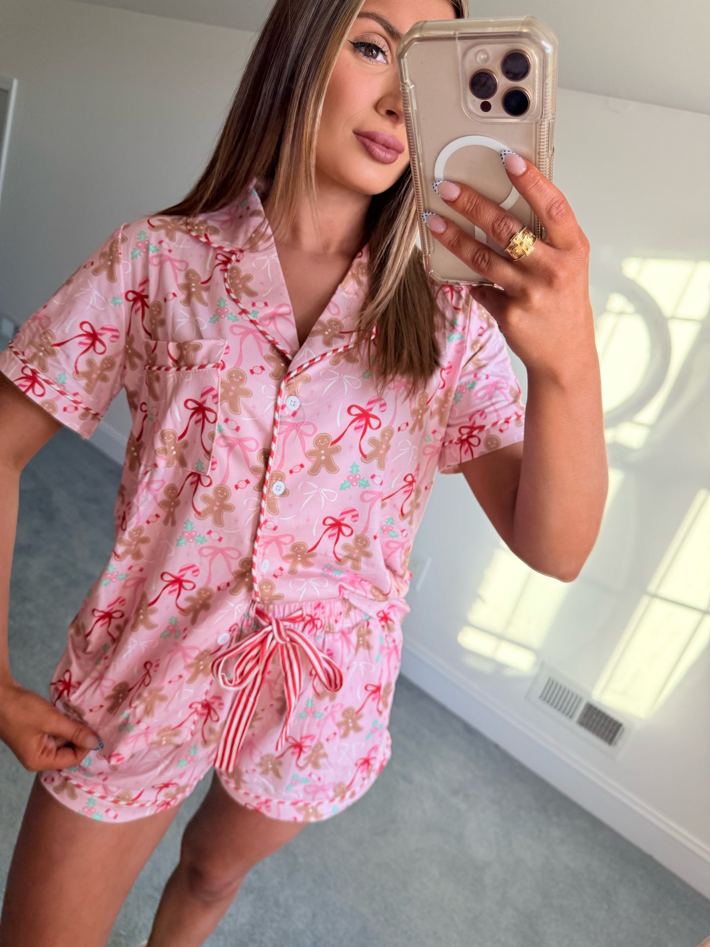 Gingerbread Bow PJ Set