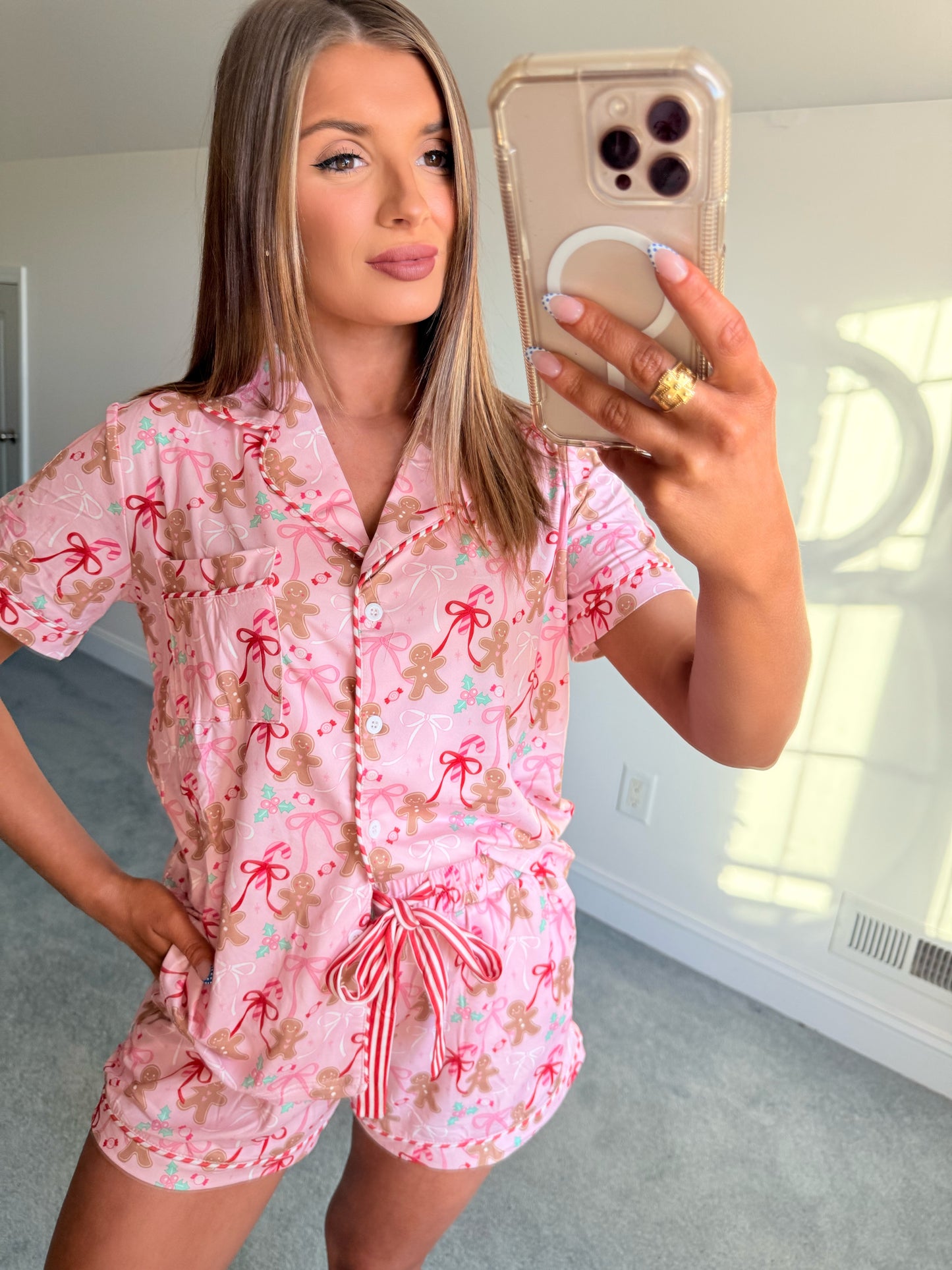 Gingerbread Bow PJ Set