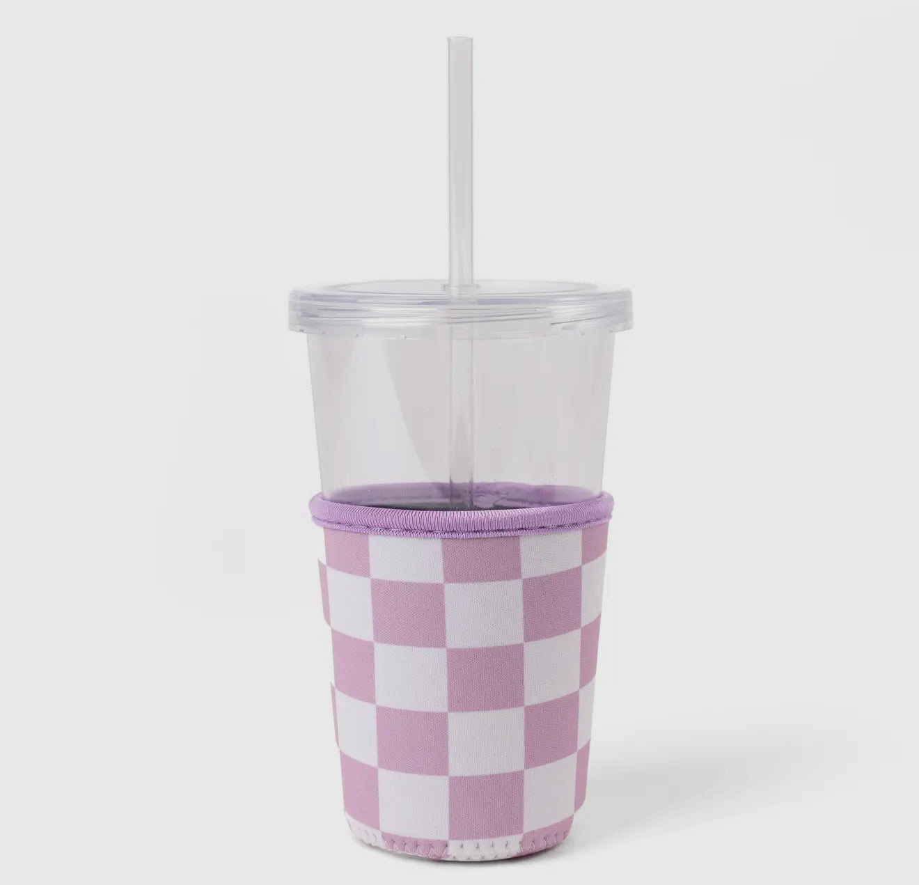Purple Checkered Drink Sleeve