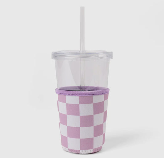 Purple Checkered Drink Sleeve