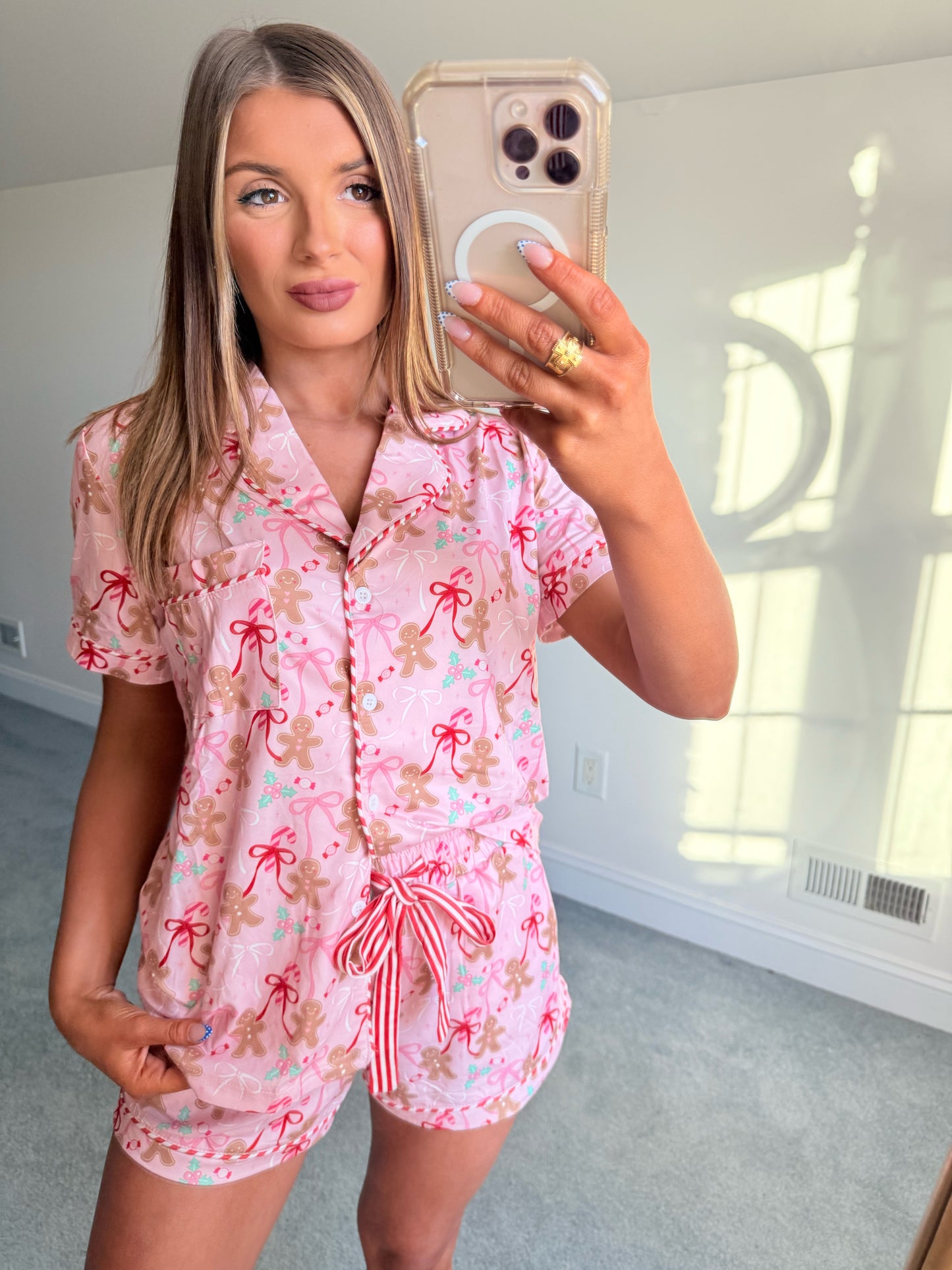 Gingerbread Bow PJ Set