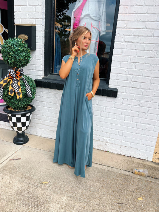 Evergreen Wide Leg Jumpsuit