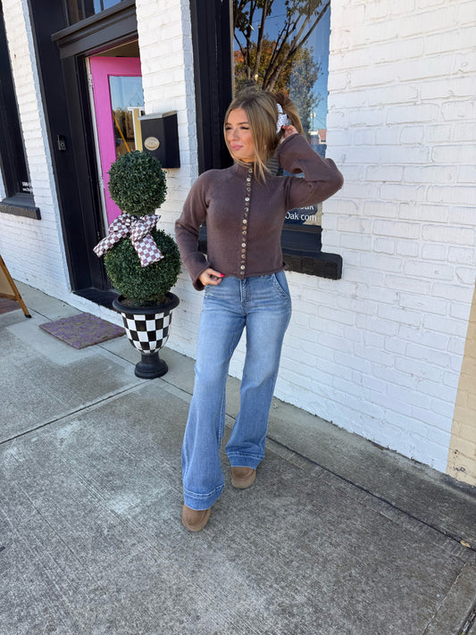 The Brownie Batter Knit Top