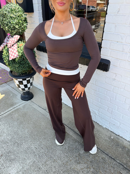 Chocolate Layered Long-Sleeve