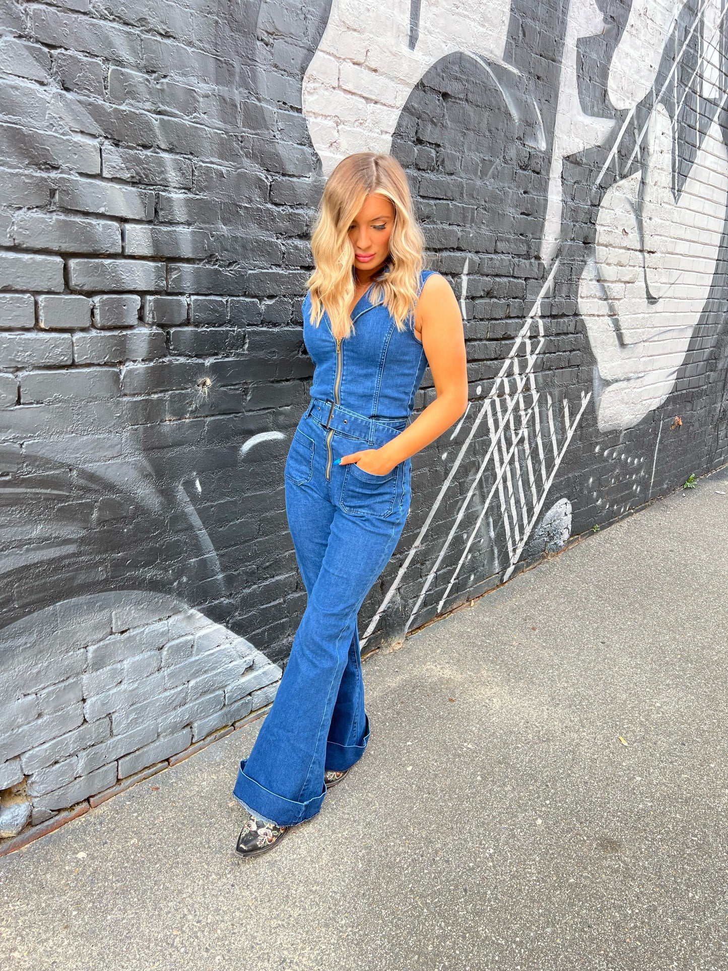 Ready In Denim Jumpsuit