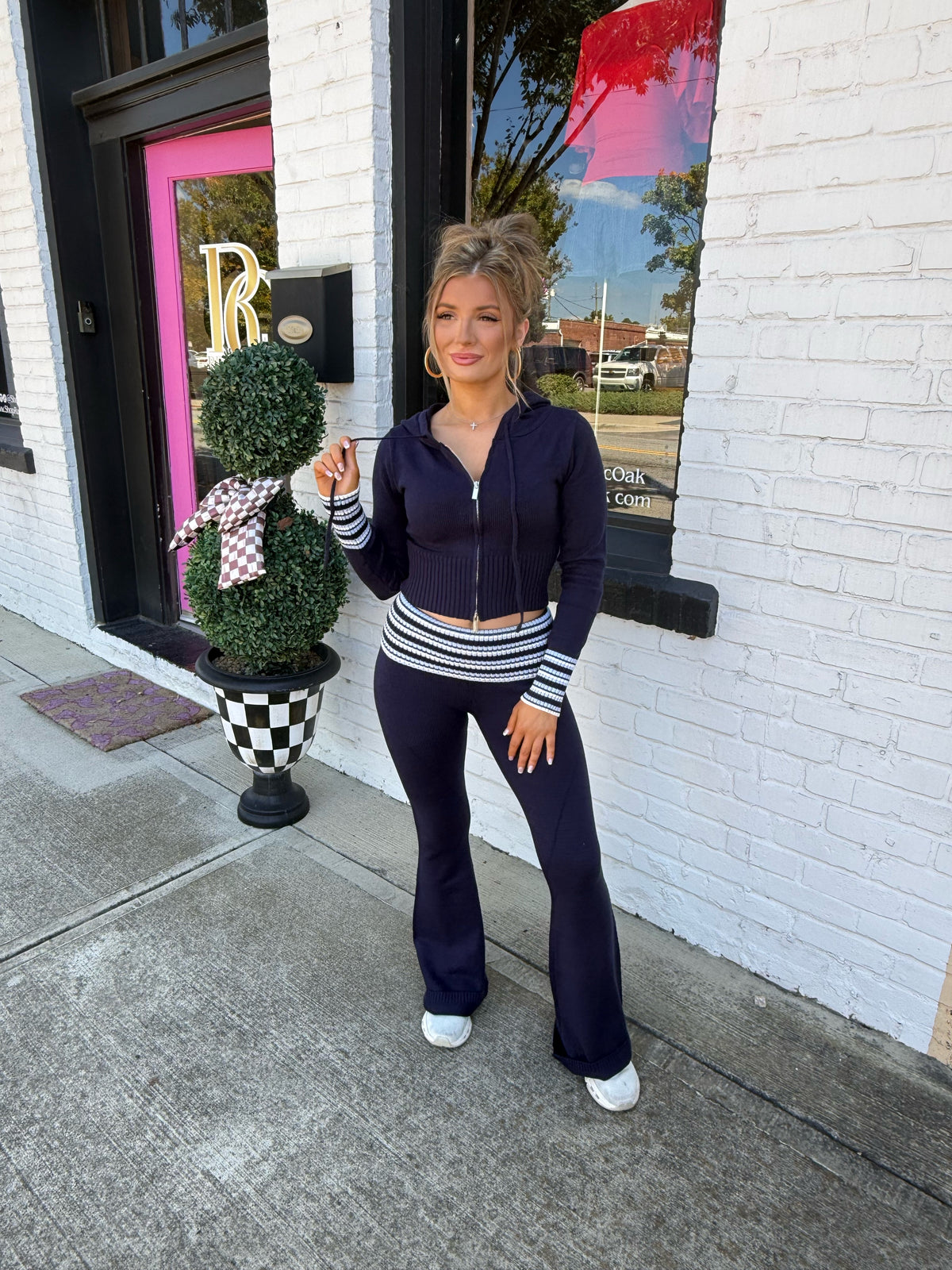The Nicole Navy Zip Up
