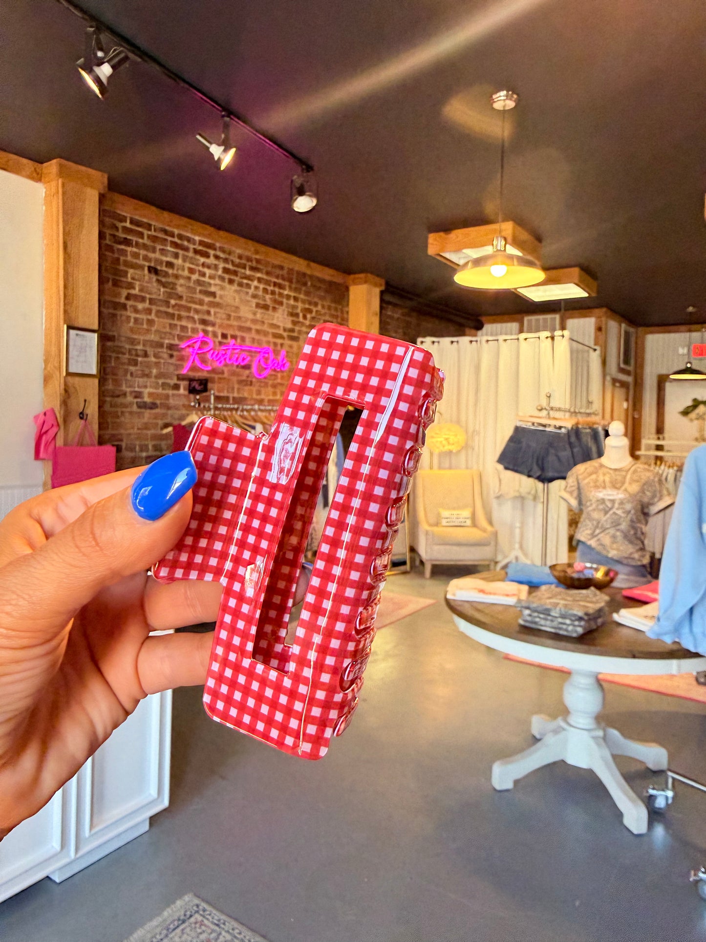 Red Gingham Clawclip