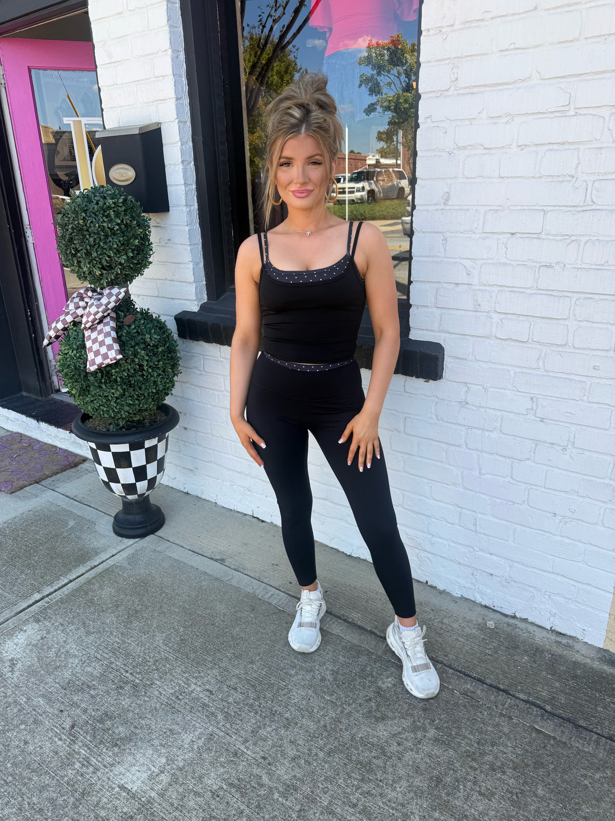 Black Polka Dot Layered Tank