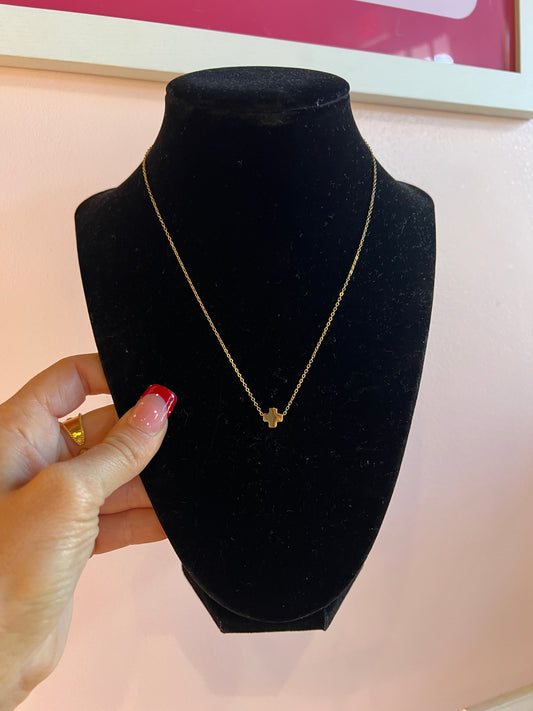 Mini Gold Cross Necklace