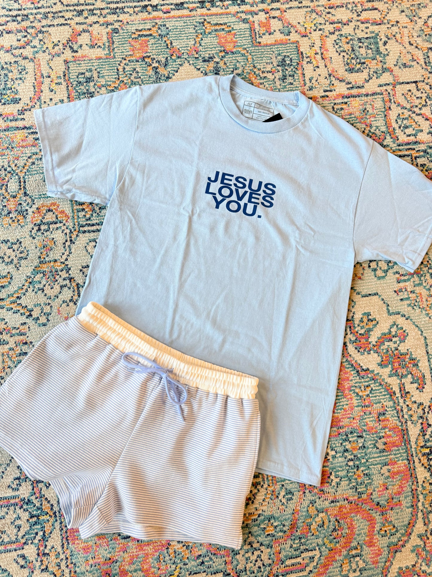 Jesus Loves You Light Blue Tee