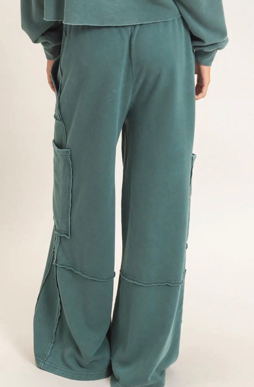 Dark Green Cargo Lounge Pants