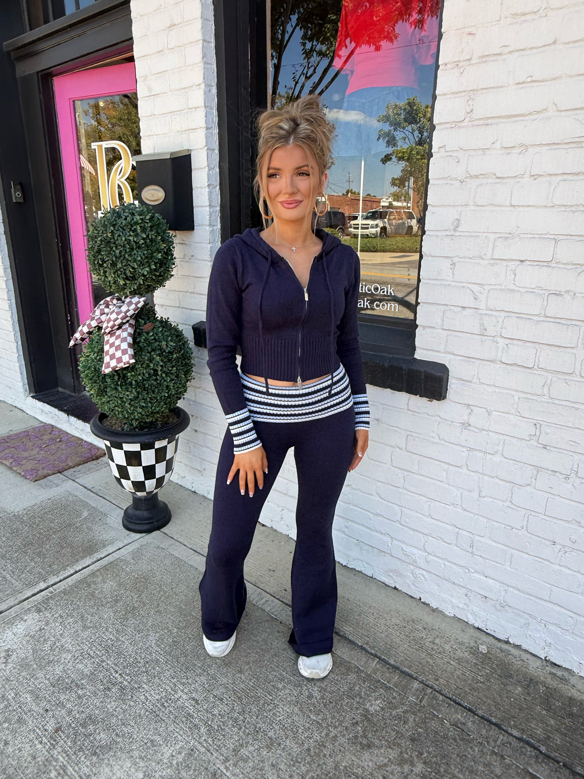 The Nicole Navy Zip Up