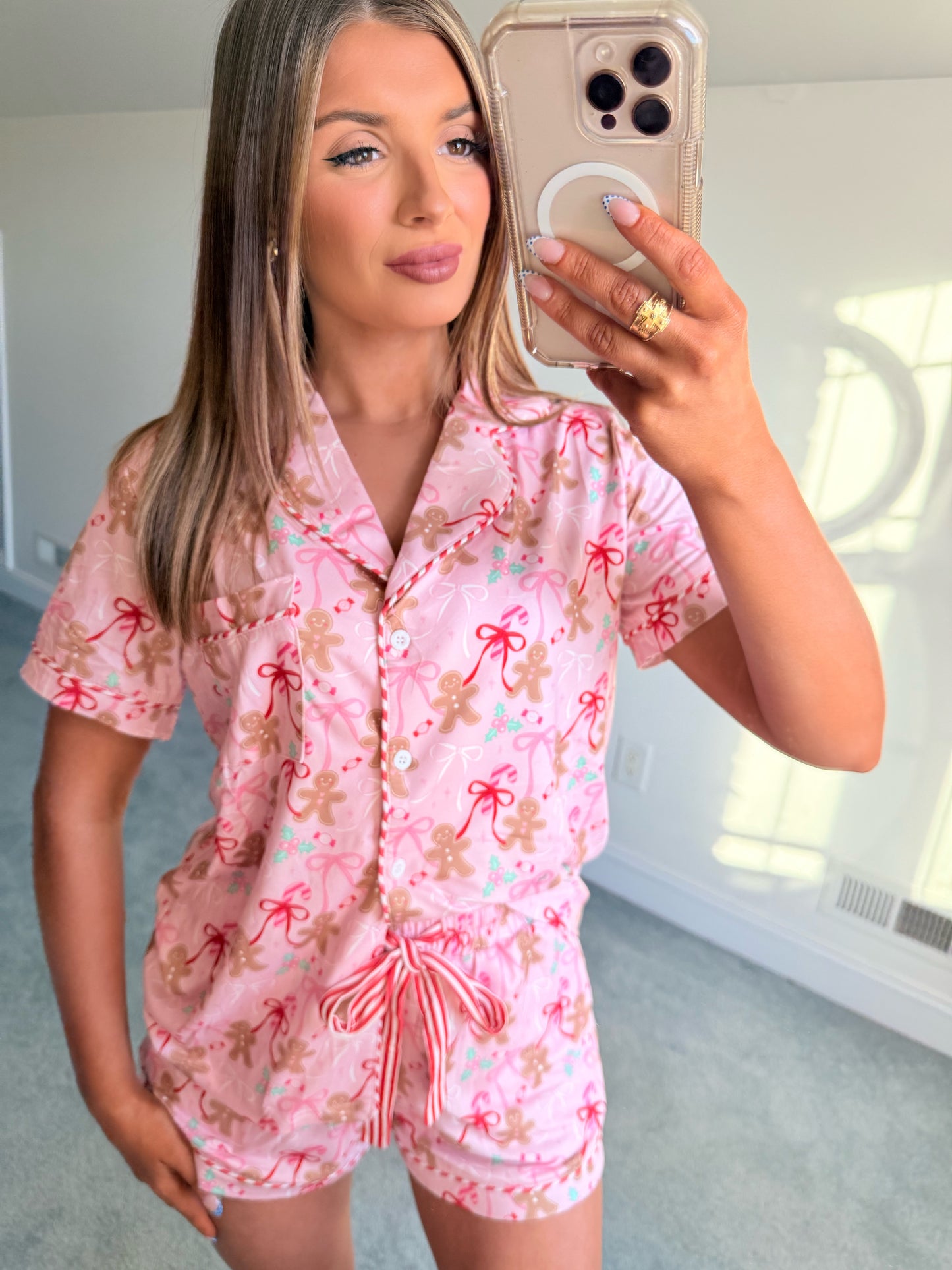 Gingerbread Bow PJ Set