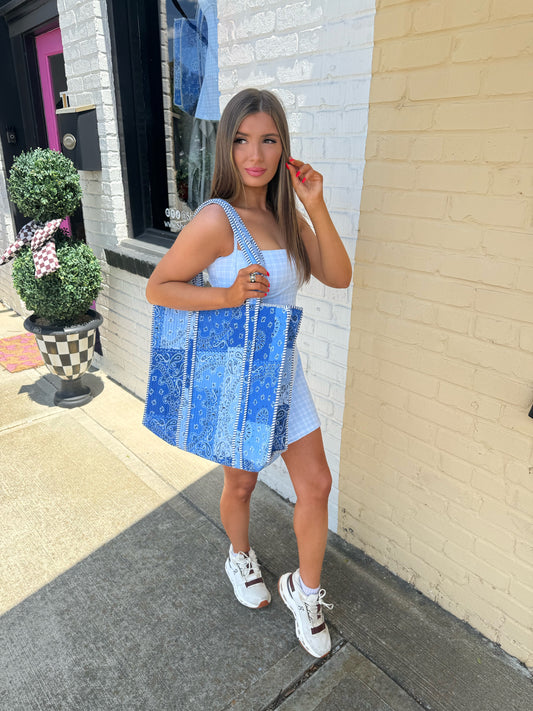 Paisley Blue Quilted Bag