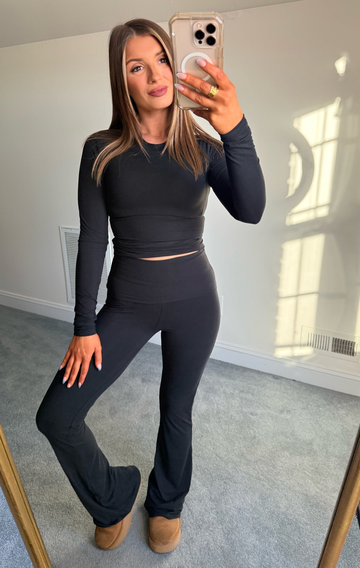 The Brielle Black Long Sleeve Top