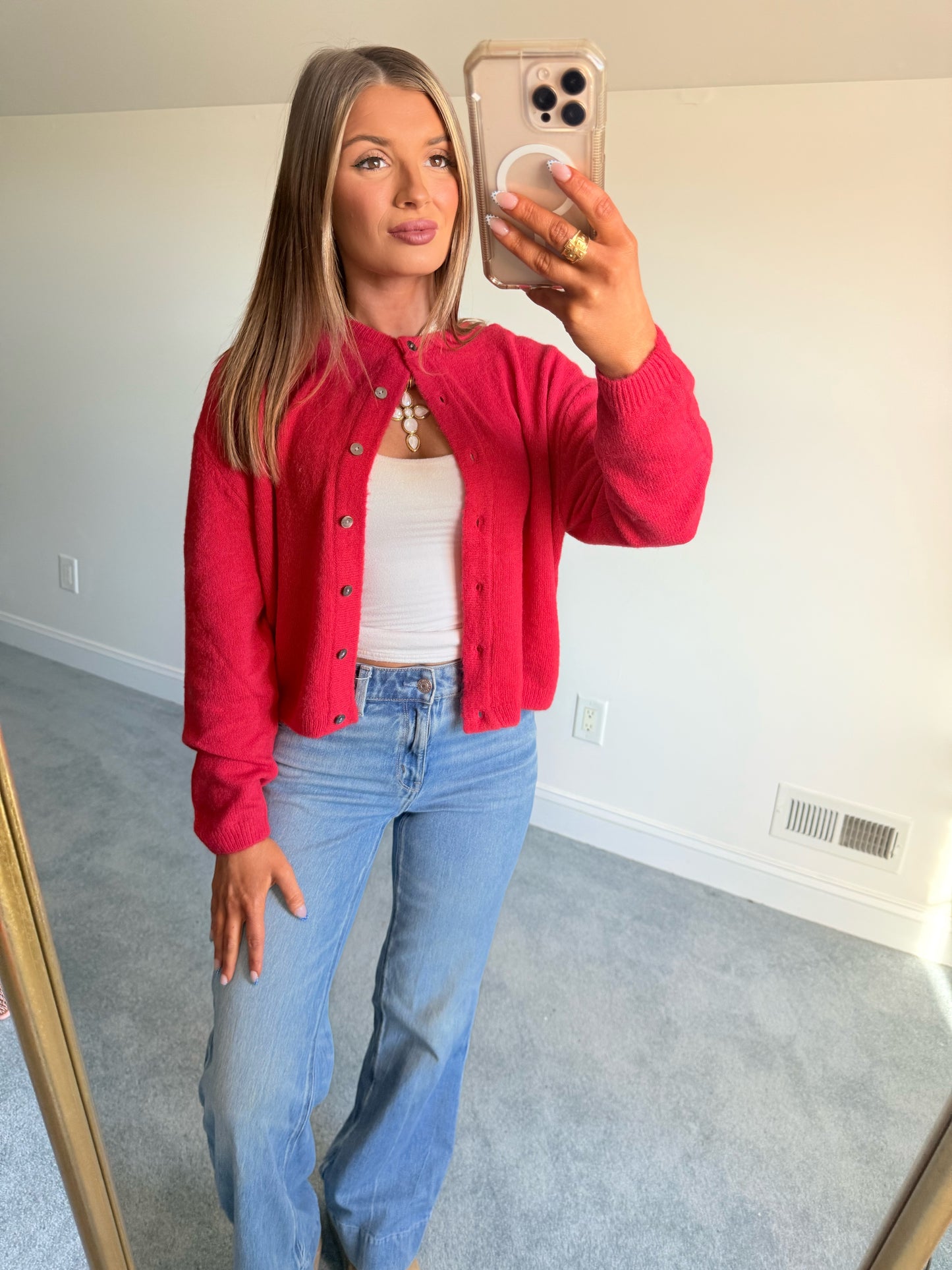 Ryleigh Red Knit Cardigan