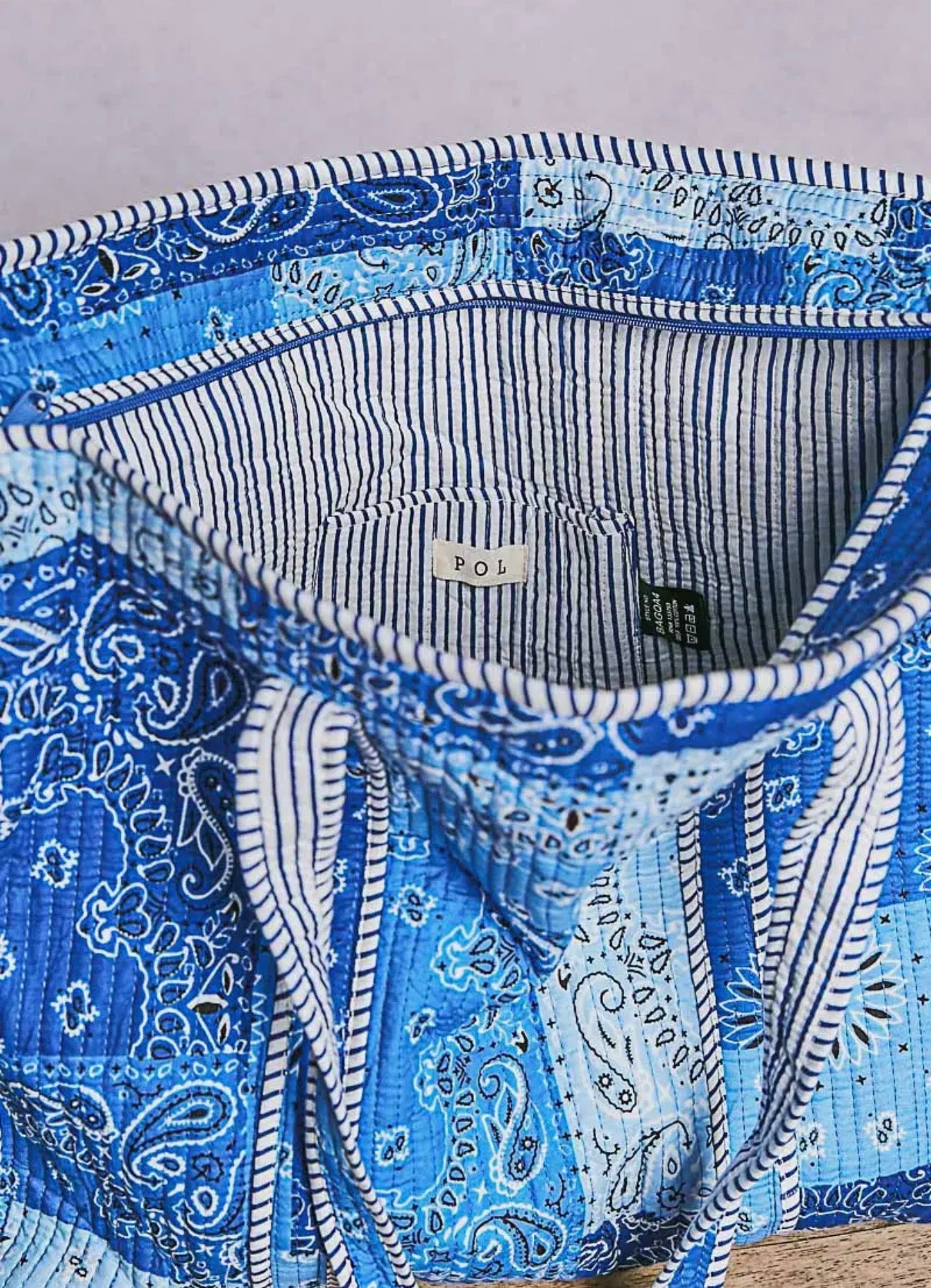 Paisley Blue Quilted Bag