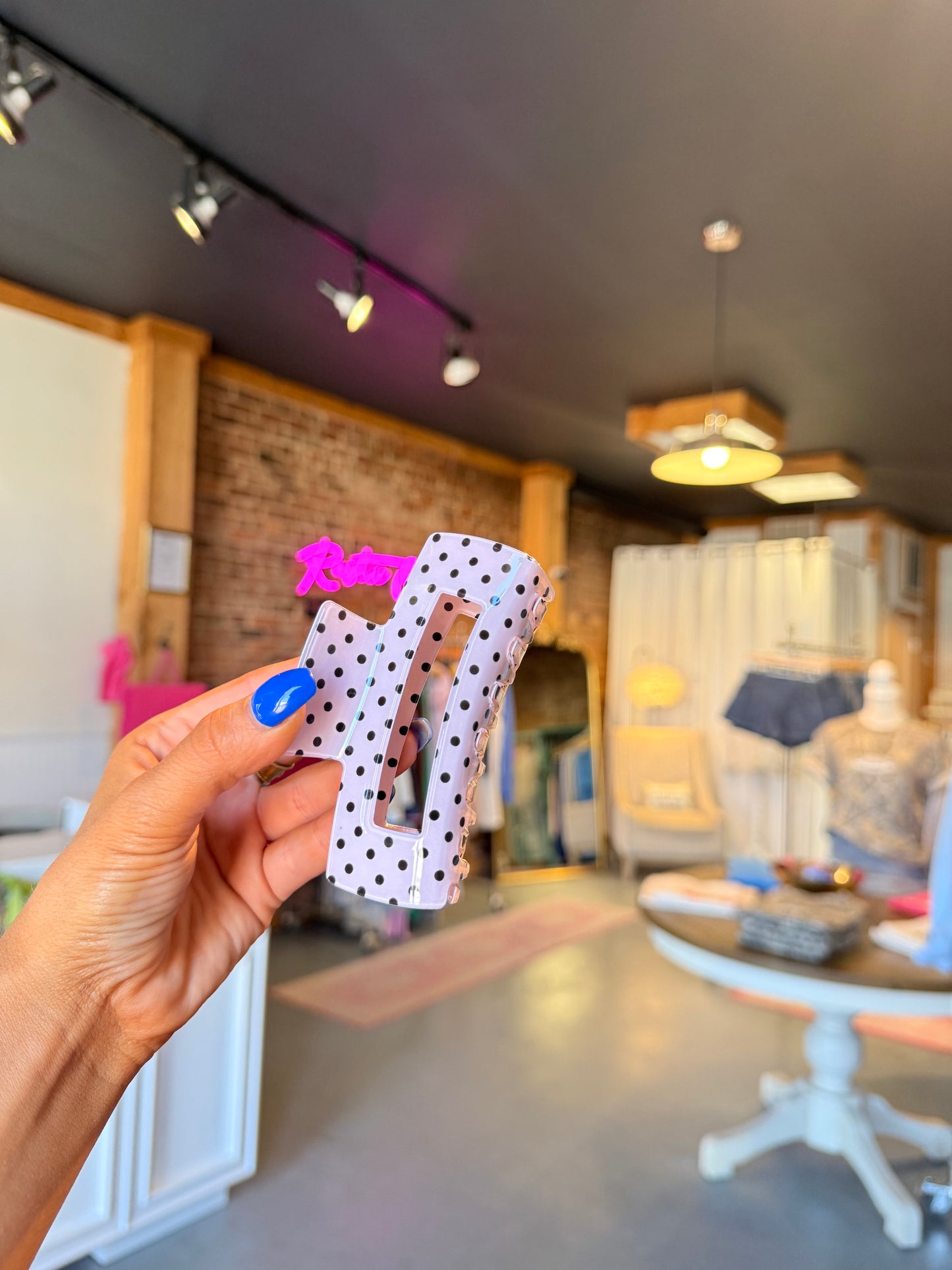 Pink Polka Dot Clawclip