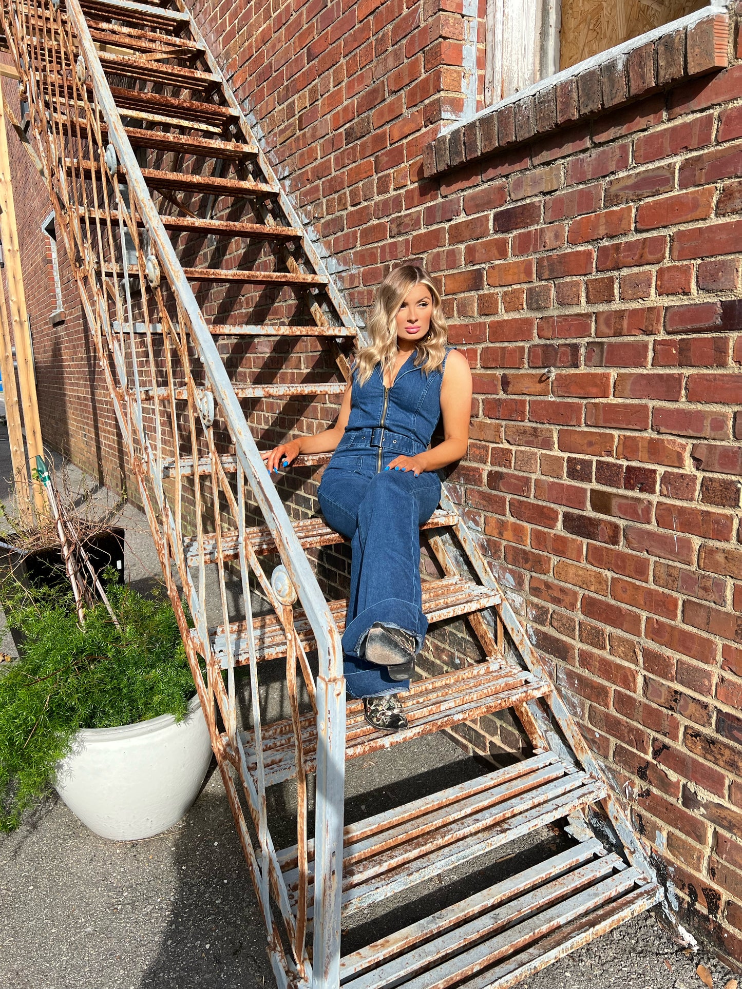 Ready In Denim Jumpsuit