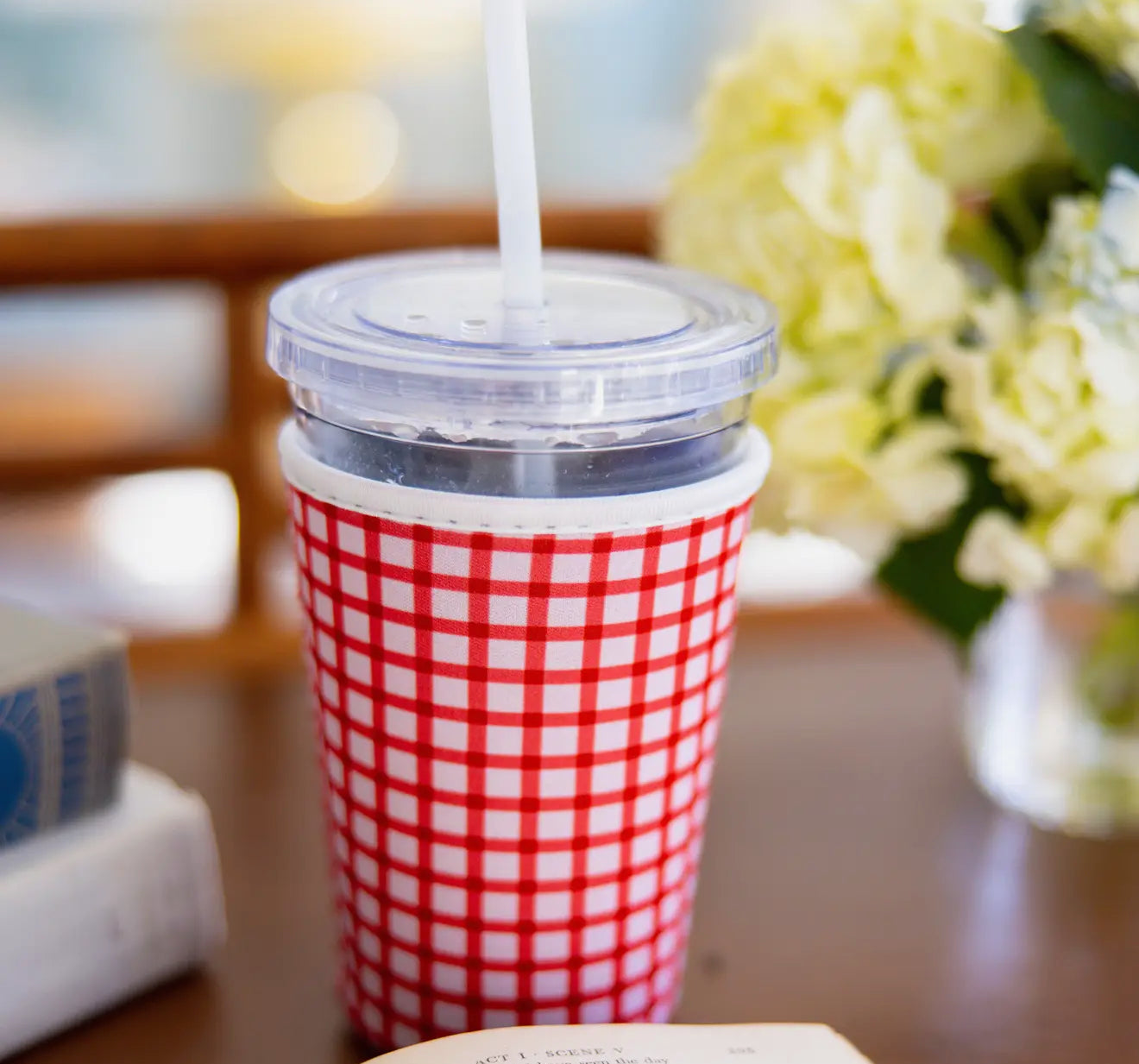 Red Gingham Drink Sleeve