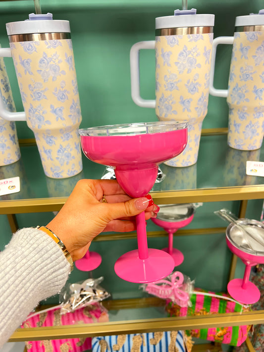 Hot Pink Margarita Glass