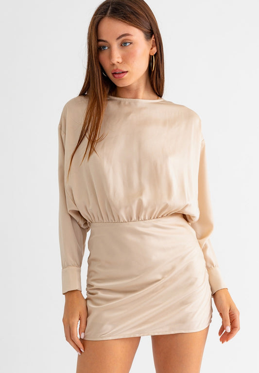 Satin Long Sleeve Dress