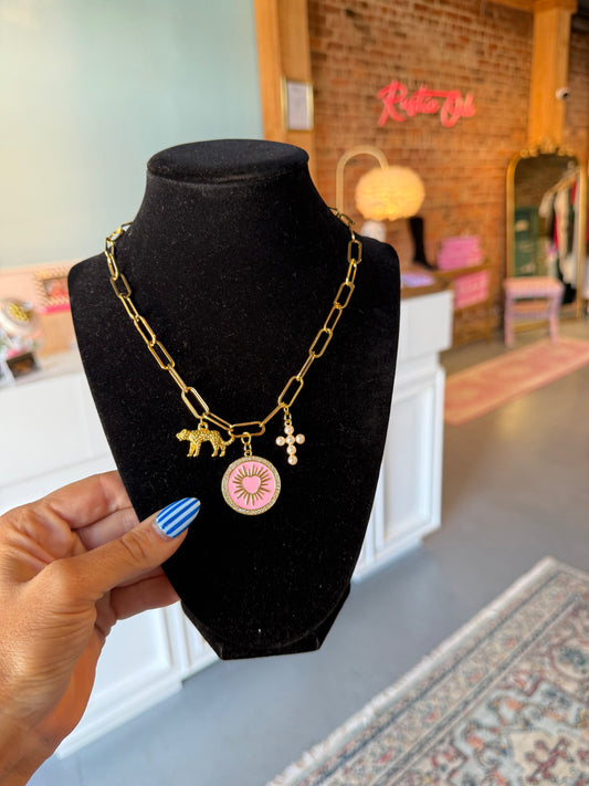 Pink Heart Charm necklace