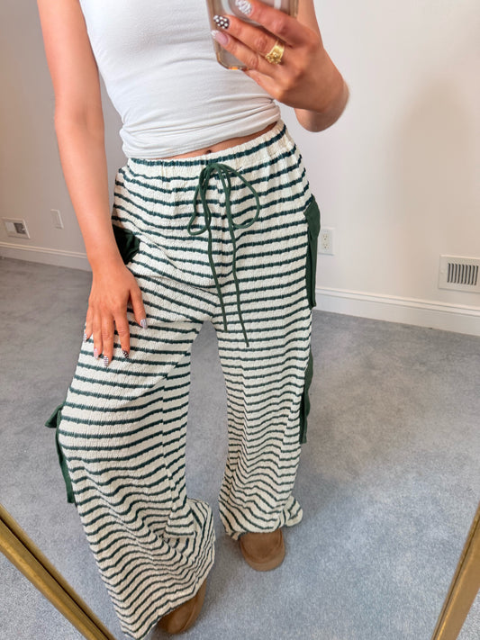Hunter Green Stripe Lounge Pants