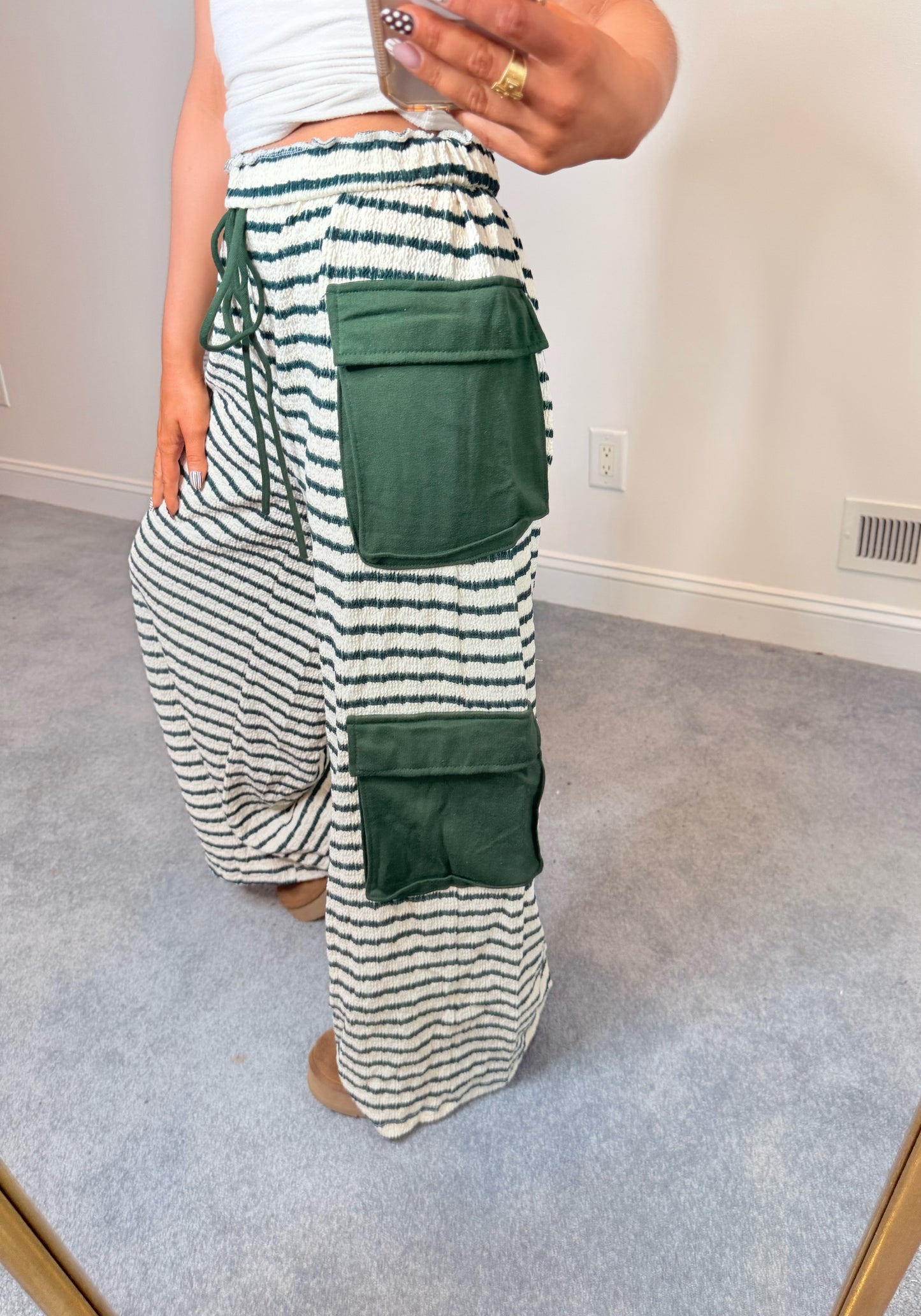 Hunter Green Stripe Lounge Pants