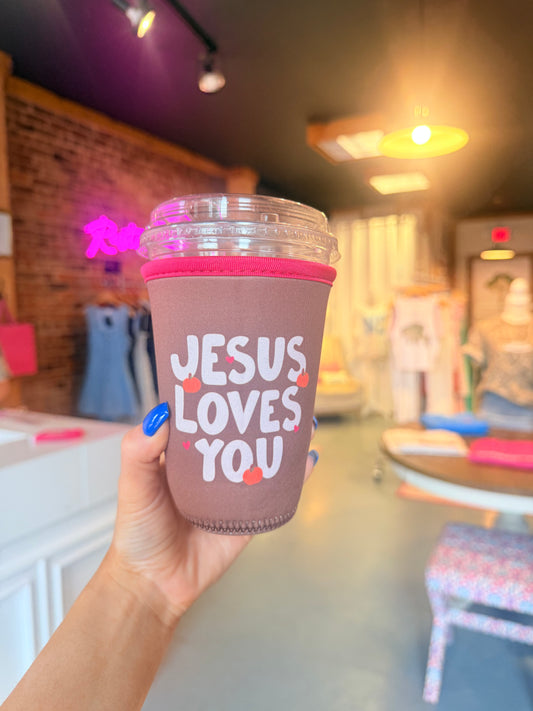 Jesus Loves You Pumpkin Drink Sleeve