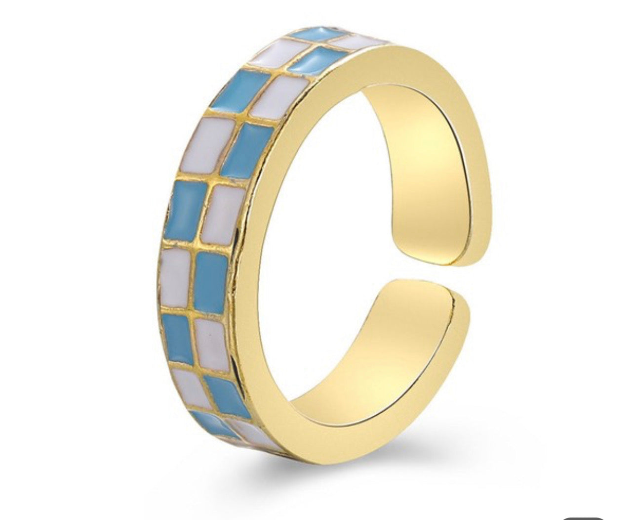Blue Checkered Ring